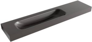 Mondiaz BIG LARGE Darkgrey vrijhangende wastafel 200cm links rand 12cm XM49706Darkgrey