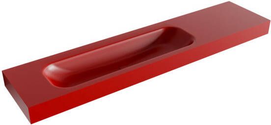 Mondiaz BIG LARGE Fire vrijhangende wastafel 200cm links rand 12cm XM49706Fire