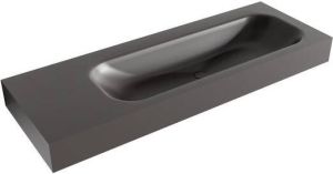 Mondiaz BIG MEDIUM Darkgrey vrijhangende wastafel 130cm rechts rand 12cm XM49682Darkgrey