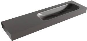 Mondiaz BIG MEDIUM Darkgrey vrijhangende wastafel 170cm rechts rand 12cm XM49686Darkgrey