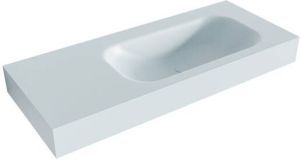 Mondiaz BIG SMALL Clay vrijhangende wastafel 110cm rechts rand 12cm XM49652Clay