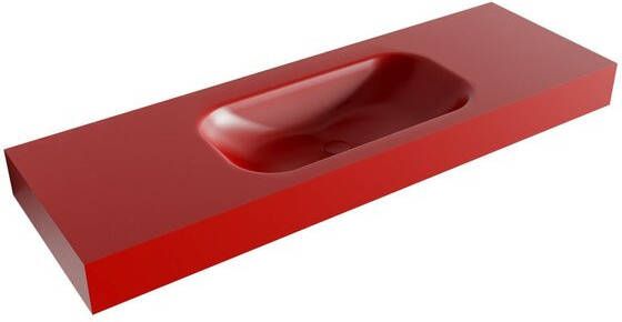 Mondiaz BIG SMALL Fire vrijhangende wastafel 140cm midden rand 12cm XM49625Fire