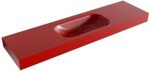 Mondiaz BIG SMALL Fire vrijhangende wastafel 170cm midden rand 12cm XM49628Fire
