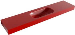 Mondiaz BIG SMALL Fire vrijhangende wastafel 200cm midden rand 12cm XM49631Fire