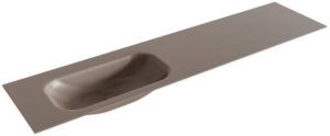 Mondiaz BIG small Smoke solid surface inbouw wastafel 190cm links XM63087Smoke