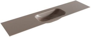 Mondiaz BIG small Smoke solid surface inbouw wastafel 190cm midden XM63085Smoke