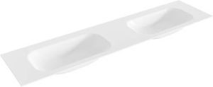 Mondiaz BIG small Talc solid surface inbouw wastafel 190cm dubbel XM63086Talc