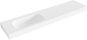 Mondiaz BIG SMALL Talc vrijhangende wastafel 200cm links rand 12cm XM49650Talc