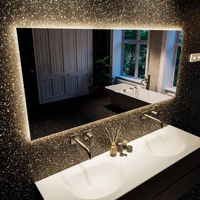 Mondiaz BRIGHT Badkamerspiegel Rechthoek 140x70cm indirecte LED verlichting M46157