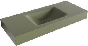 Mondiaz CLOUD Army vrijhangende wastafel 110cm midden rand 12cm XM49303Army