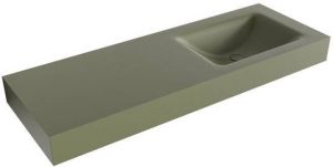 Mondiaz CLOUD Army vrijhangende wastafel 130cm rechts rand 12cm XM49312Army
