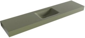 Mondiaz CLOUD Army vrijhangende wastafel 200cm midden rand 12cm XM49579Army
