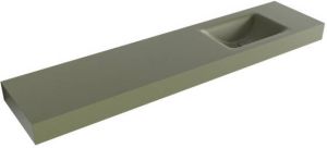 Mondiaz CLOUD Army vrijhangende wastafel 200cm rechts rand 12cm XM49582Army