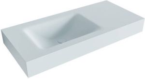 Mondiaz CLOUD Clay vrijhangende wastafel 100cm links rand 12cm XM49301Clay