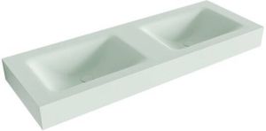 Mondiaz CLOUD Greey vrijhangende solid surface wastafel 130cm dubbel rand 12cm XM49313Greey
