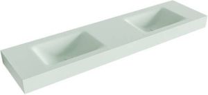 Mondiaz CLOUD Greey vrijhangende solid surface wastafel 180cm dubbel rand 12cm XM49572Greey