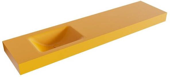 Mondiaz CLOUD Ocher vrijhangende wastafel 190cm links rand 12cm XM49577Ocher