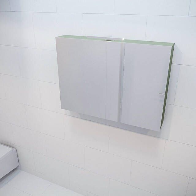 Mondiaz Spiegelkast Vico Cube | 100x70 cm | 2 Deuren | Zonder verlichting | Groen mat