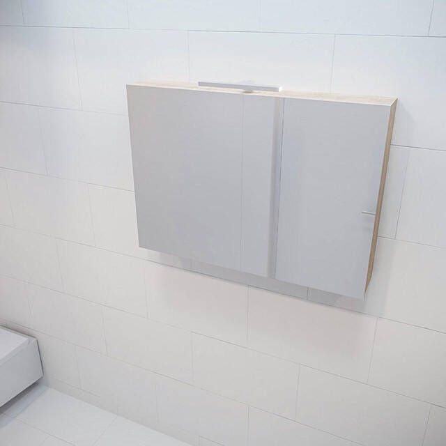 Mondiaz Spiegelkast Vico Cube | 100x70 cm | 2 Deuren | Zonder verlichting | Eiken