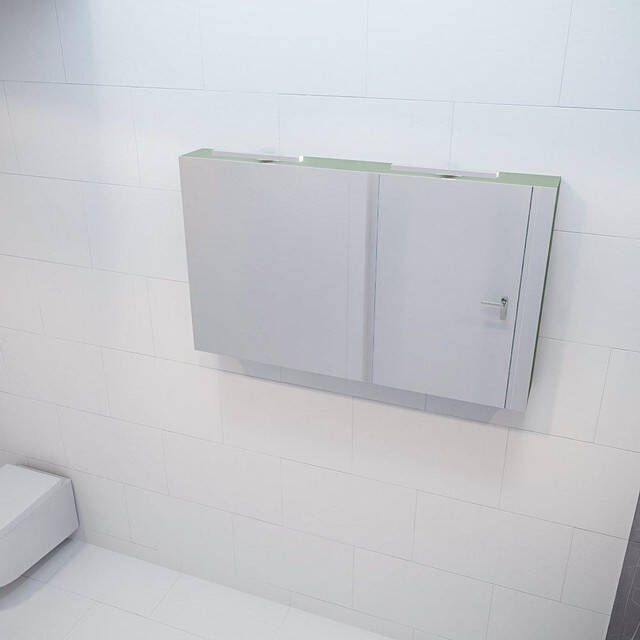 Mondiaz Spiegelkast Vico Cube | 120x70 cm | 2 Deuren | Zonder verlichting | Groen mat