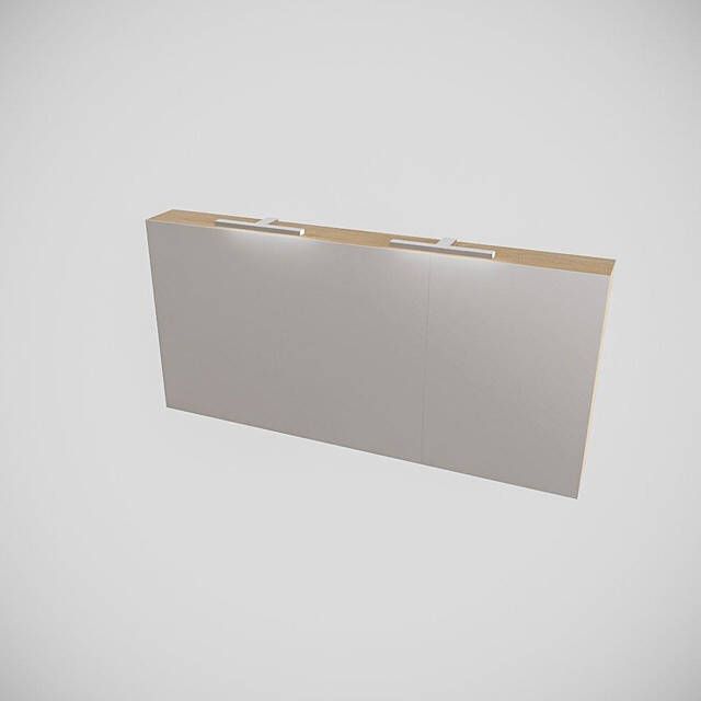 Mondiaz Spiegelkast Vico Cube | 150x70 cm | 3 Deuren | Zonder verlichting | Eiken