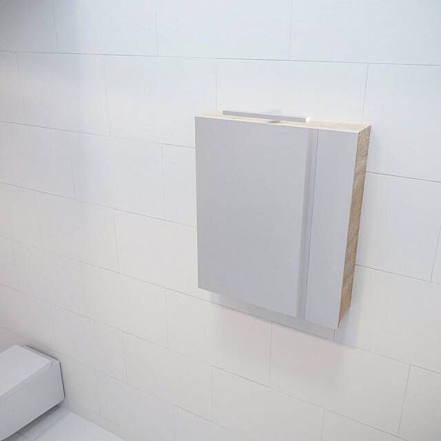 Mondiaz Spiegelkast Vico Cube | 60x70 cm | 1 Deur | Zonder verlichting | Eiken