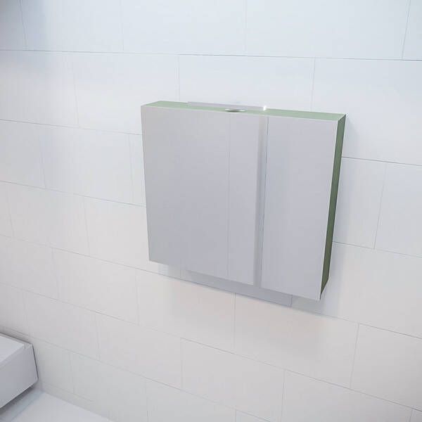 Mondiaz Spiegelkast Vico Cube | 80x70 cm | 1 Deur | Zonder verlichting | Groen mat