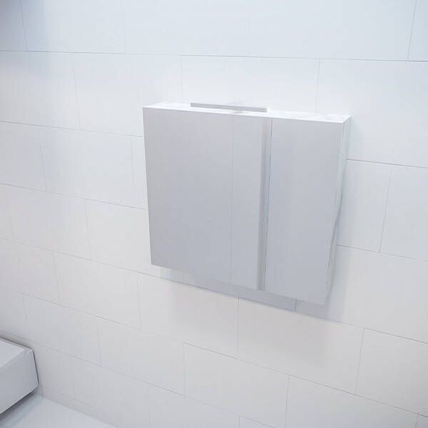 Mondiaz Spiegelkast Vico Cube | 80x70 cm | 1 Deur | Zonder verlichting | Marmerlook