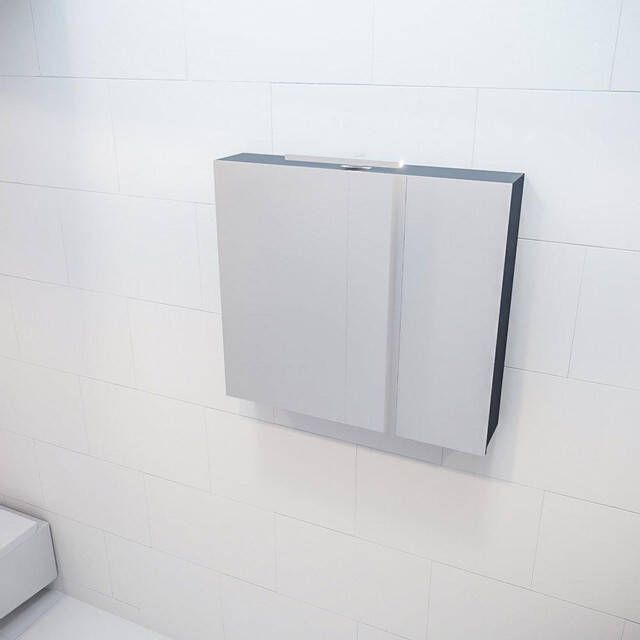 Mondiaz Spiegelkast Vico Cube | 80x70 cm | 1 Deur | Zonder verlichting | Antraciet
