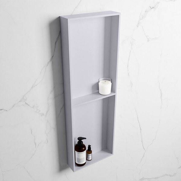 Mondiaz Easy nis 29.5x149.5x8cm voor Inbouw opbouw 2 open vakken Solid surface Cale Cale M80041Cale Cale