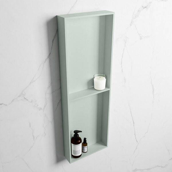 Mondiaz Easy nis 29.5x149.5x8cm voor Inbouw opbouw 2 open vakken Solid surface Greey Greey M80041Greey Greey - Foto 2