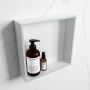 Mondiaz Easy nis 29.5x29.5x8cm voor Inbouw opbouw 1 open vak Solid surface Talc Greey M80011Greey Talc - Thumbnail 2