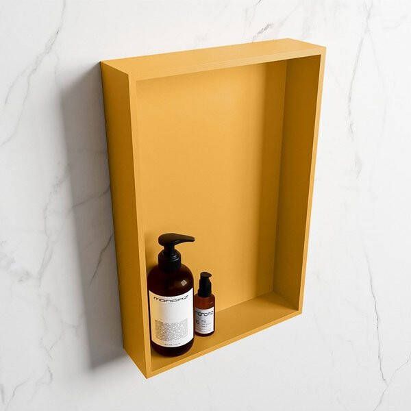 Mondiaz Easy nis 29.5x44.5x8cm voor Inbouw opbouw 1 open vak Solid surface Ocher Ocher M80015Ocher Ocher - Foto 2