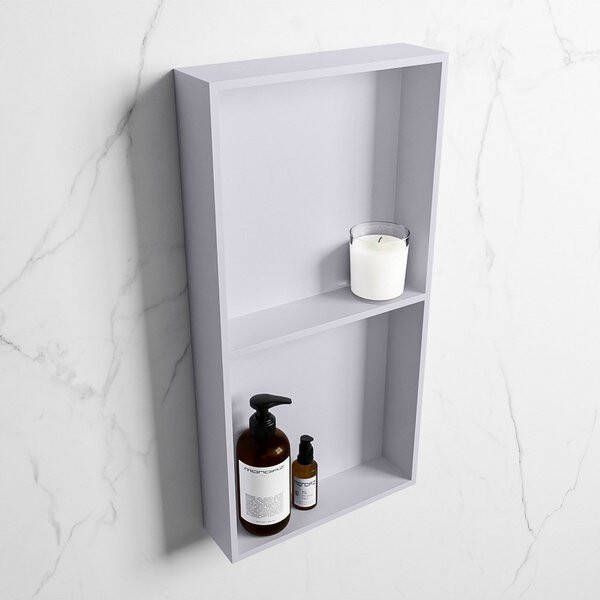 Mondiaz Easy nis 29.5x59.5x8cm voor Inbouw opbouw 2 open vakken Solid surface Cale Cale M80031Cale Cale