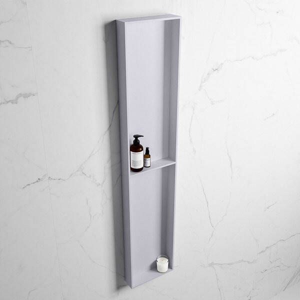 Mondiaz Easy nis 29.5x89.5x8cm voor Inbouw opbouw 2 open vakken Solid surface Cale Cale M80038Cale Cale