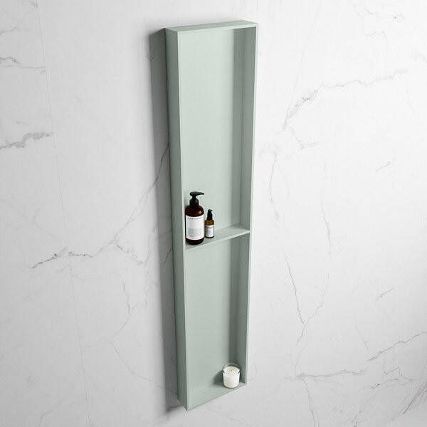 Mondiaz Easy nis 29.5x89.5x8cm voor Inbouw opbouw 2 open vakken Solid surface Greey Greey M80038Greey Greey