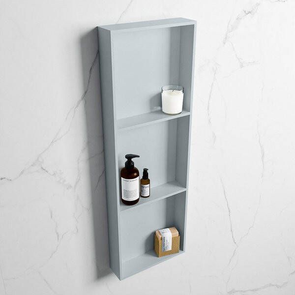 Mondiaz Easy nis 29.5x89.5x8cm voor Inbouw opbouw 3 open vakken Solid surface Clay Clay M80044Clay Clay - Foto 2