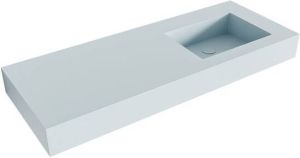 Mondiaz EDGE Clay vrijhangende wastafel 120cm rechts rand 12cm XM49368Clay