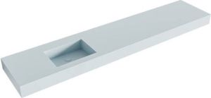 Mondiaz EDGE Clay vrijhangende wastafel 220cm Positie wasbak links rand 12cm XM49407Clay