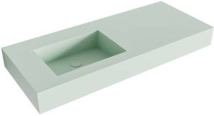 Mondiaz EDGE Greey vrijhangende wastafel 110cm links rand 12cm XM49364Greey