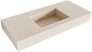 Mondiaz EDGE Linen vrijhangende wastafel 100cm midden rand 12cm XM49360Linen