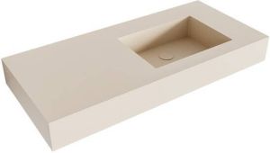 Mondiaz EDGE Linen vrijhangende wastafel 100cm rechts rand 12cm XM49362Linen