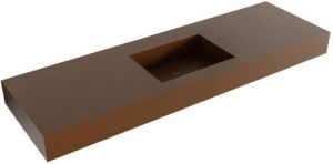 Mondiaz EDGE Rust vrijhangende wastafel 150cm midden rand 12cm XM49378Rust