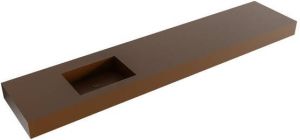 Mondiaz EDGE Rust vrijhangende wastafel 220cm Positie wasbak links rand 12cm XM49407Rust