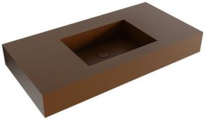 Mondiaz EDGE Rust vrijhangende wastafel 90cm Positie wasbak midden rand 12cm XM49359Rust