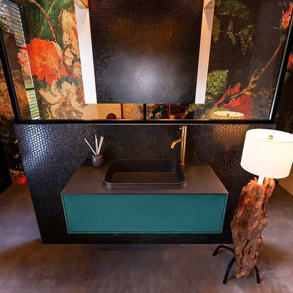 Mondiaz ERIN 100cm badmeubelset onderkast kleur Smag met 1 lade Wastafel RIDGE midden 1 kraangat kleur Linen ERIN12690 - Foto 2