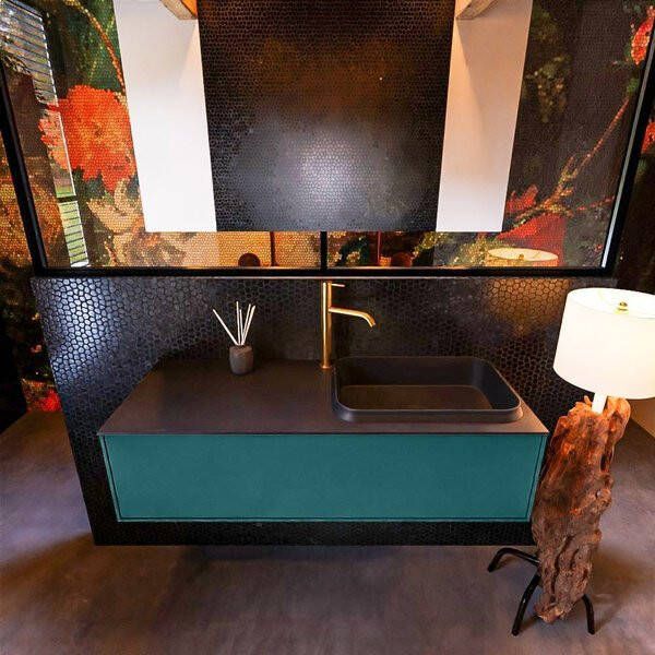 Mondiaz ERIN 120cm badmeubelset onderkast kleur Smag met 1 lade Wastafel RIDGE rechts 1 kraangat kleur Urban ERIN11200 - Foto 1