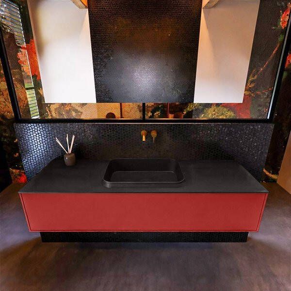 Mondiaz ERIN 150cm badmeubelset onderkast kleur Fire met 1 lade Wastafel RIDGE midden zonder kraangaten kleur Urban ERIN11099 - Foto 2