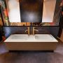 Mondiaz ERIN 150cm badmeubelset onderkast kleur Rust met 1 lade Wastafel RIDGE dubbel 2 kraangaten kleur Talc ERIN10324 - Thumbnail 2