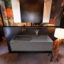Mondiaz Badkamermeubelset Erin 120 cm met 1 Lade met RIDGE Wastafel Links Dark grey Zonder Kraangaten Greeploos Mat Dark Grey - Thumbnail 2